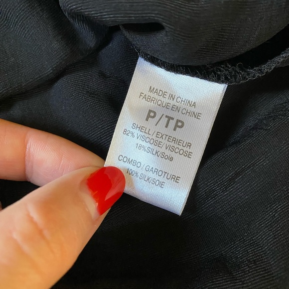 Theory Petites Black Velvet Racerback Tank Silk Blend P/TP - Picture 5 of 7